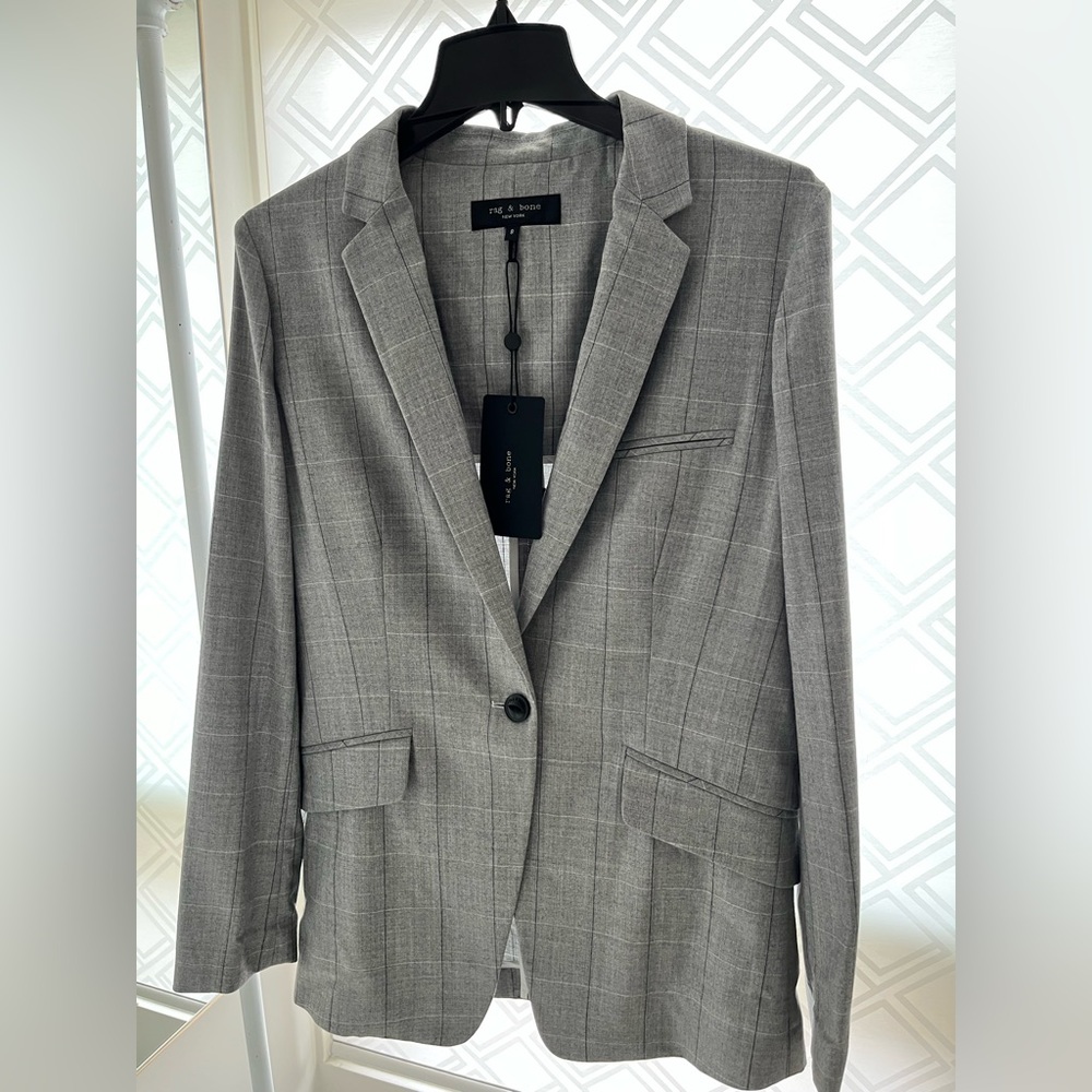 rag & bone Grey Multi Andre Check Jacket